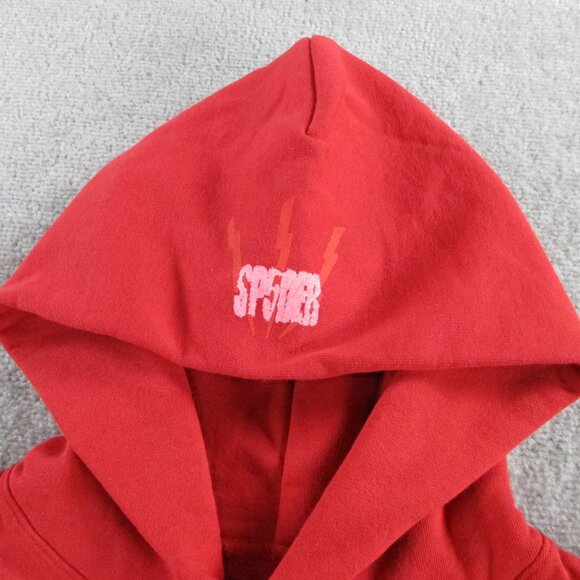 NWOT Sp5der Hoodie Adult Small Red Angel Number 555 Printed Sweatshirt Pullover - Picture 4 of 10